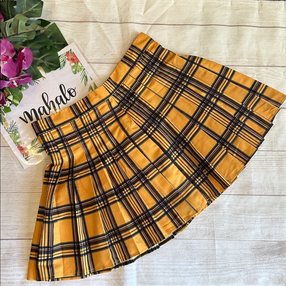 Clueless Style Yellow Plaid Skirt